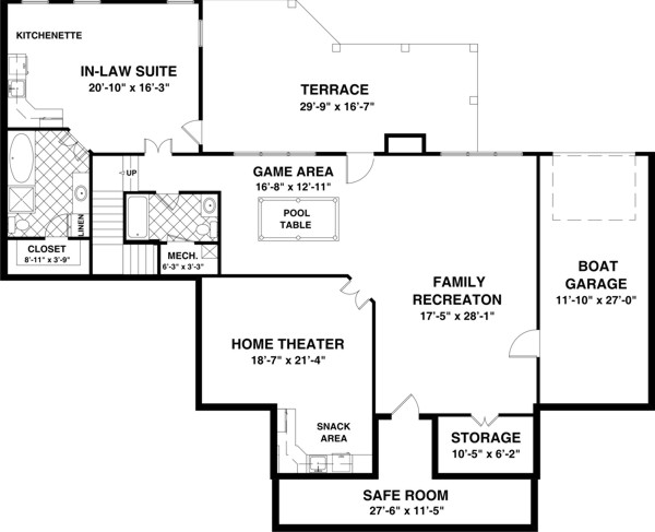 Optional Basement Plan image of The Long Meadow House Plan